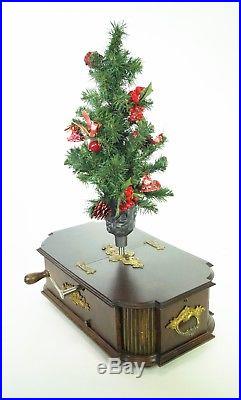 Antique Christmas Gloriosa Tree Stand Music Box Automaton