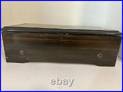 Antique Circa 1880 Swiss 17long Music Box Wooden Case Decorative Inlaid