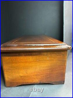 Antique Circa 1880 Swiss 18 1/2 Long Music Box Wooden Case 12 Songs