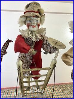 Antique Circus Clown Automaton Crank Music Box, Working, Museum Quality