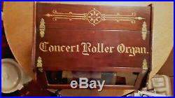 Antique Concert Roller Organ Works Plays 19 Rollers Late 1800s Crank Music Box