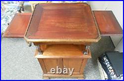 Antique Criterion Music Box Wood Stand Cabinet ONLY with 2 Slide Outs