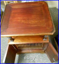 Antique Criterion Music Box Wood Stand Cabinet ONLY with 2 Slide Outs
