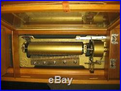 Antique Cylinder COLUMBIA Music BoxPlays 10 TunesPatented 1894Beautiful Case