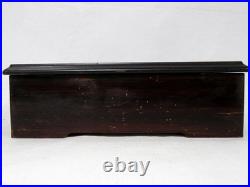 Antique Cylinder Marquetry Inlay Wooden Music Box Plays Long Time, Nice Tone