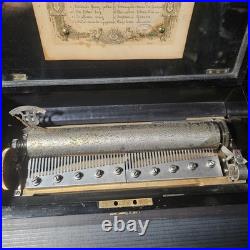 Antique Cylinder Music Box 12 Aires