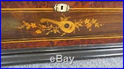 Antique Cylinder Music Box Top quality Rosewood inlay Case