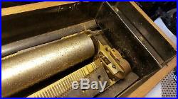 Antique Cylinder Swiss Type Music Box Case Bedplate Parts Restoration Project