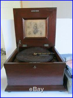 Antique Dbl Comb Regina Musical Box, 12 1/4 Disc, Style 16 with 19 Discs (Works)