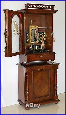 Antique Disk Music Box Coin-Op Kalliope with Musical Bells