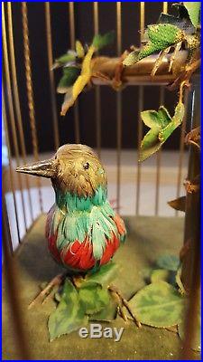 Antique Double Singing Bird Music Box France Large Animated Sound Video Added