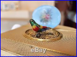 Antique Enamel Singing Bird Box Automaton Music Box Jewelry Box (watch Video)
