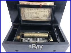 Antique Extremely Rare 1870s 6 Song Cylinder Music Box Working! Worlds Fair