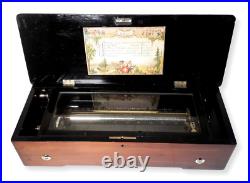 Antique FULLY RESTORED Victorian CUENDET Cylinder Music Box C. 1890 (Video Inc.)