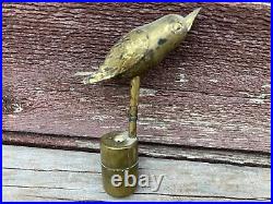 Antique Figural Bird Water Whistle Brass Metal Plated