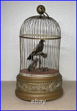 Antique French Automation Double Singing Bird Cage No Crank