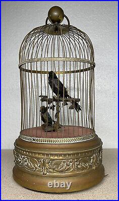 Antique French Automation Double Singing Bird Cage No Crank