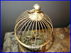 Antique French Bontems Brass Bird Cage Automation Mechanical Singing Bird Work