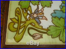 Antique French Longwy TRIVET MUSIC BOX. Art Deco Tile Floral Design. 2 airs 1872