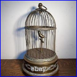 Antique French Singing Bird Cage Automaton Brass Wind Up Music Box Rare New York