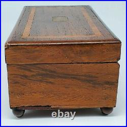 Antique French Working HP Paris 2 Airs Burl Wood Inlaid Music Box W Label