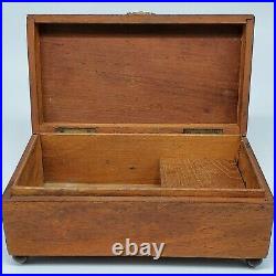 Antique French Working HP Paris 2 Airs Burl Wood Inlaid Music Box W Label