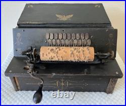 Antique Gem Roller Organ Music Box and 4 Music Cobs