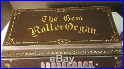 Antique Gem Roller Organ Pinned Cob Reed Player 1901 Music Box Plays Great
