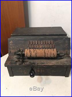Antique Gem Roller Organ With Crank & 1 Cob Restoration Project