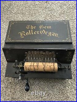 Antique Gem Roller Organ With One Roller
