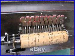 Antique Gem Roller Organ Working Music Box Pinned Cob Reed Player with 7 Rolls c