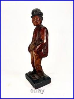 Antique German Black Forest Carved Wooden Figure Mechanical Whistler works