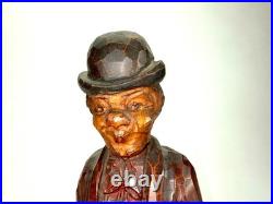 Antique German Black Forest Carved Wooden Figure Mechanical Whistler works