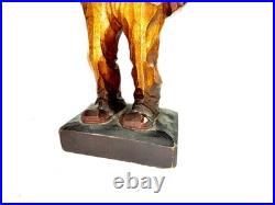 Antique German Black Forest Carved Wooden Figure Mechanical Whistler works