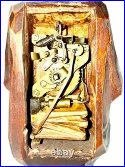 Antique German Black Forest Carved Wooden Figure Mechanical Whistler works