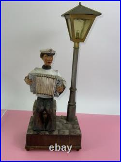 Antique German Black Forest Whistling Navy Sailor Music Box Karl Griesbaum Lamp