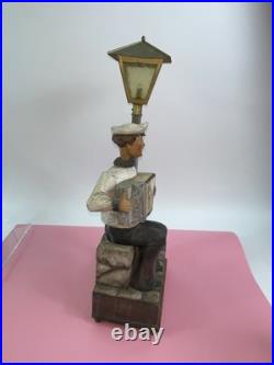 Antique German Black Forest Whistling Navy Sailor Music Box Karl Griesbaum Lamp