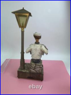 Antique German Black Forest Whistling Navy Sailor Music Box Karl Griesbaum Lamp