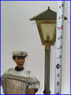 Antique German Black Forest Whistling Navy Sailor Music Box Karl Griesbaum Lamp