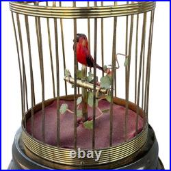 Antique German Brass Singing Bird Cage Music Box Automaton Karl Griesbaum NR
