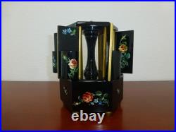 Antique German Music Box Wooden Cigarette Lipstick Dispenser Hand Painting Doors