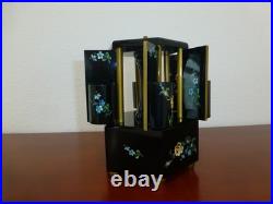 Antique German Music Box Wooden Cigarette Lipstick Dispenser Hand Painting Doors Antique German Music Box Wooden Cigarette Lipstick Dispenser Hand Painting Doors