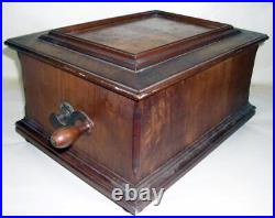 Antique German Symphonion Walnut Case 10 5/8 Disc Music Box As Found Works