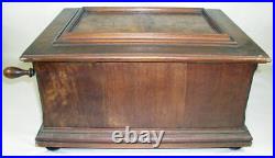 Antique German Symphonion Walnut Case 10 5/8 Disc Music Box As Found Works