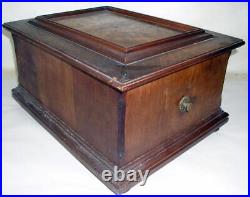 Antique German Symphonion Walnut Case 10 5/8 Disc Music Box As Found Works