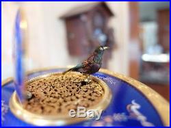 Antique Guilloche & Enamel Singing Bird Box Automaton Music Box (watch Video)