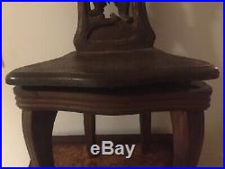 Antique Hand Carved Black Forrest Bear Child's Chair with Working Music Box