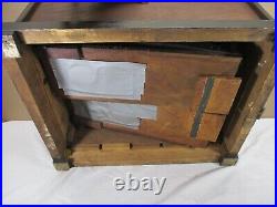 Antique Hand Crank Concert Roller Organ Wooden Music Box With Cob WORKING