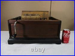 Antique Hand Crank Concert Roller Organ Wooden Music Box With Cob WORKING
