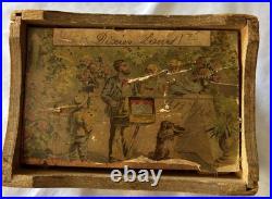 Antique Hand Crank Music Box Plays Dixie's Land Victorian Lithograph Working
